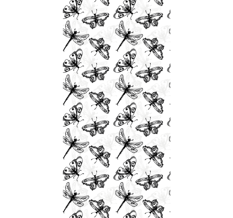 Fekete szitakötők Tapéta pillangó - TenStickers