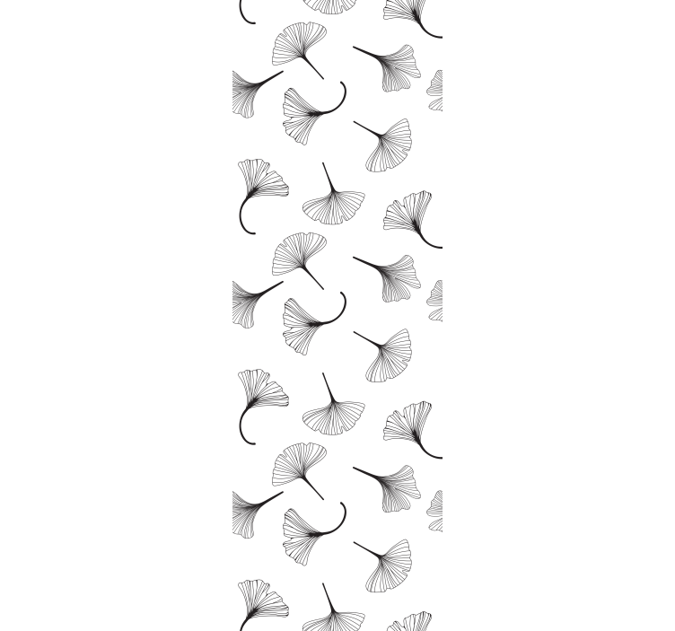 Ginkgo levelek fekete mintás modern tapéta - TenStickers