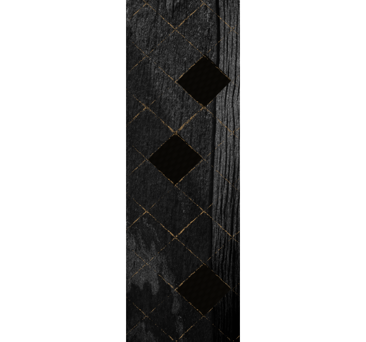 Fekete francia fonott és fa gyémánt tapéta - TenStickers