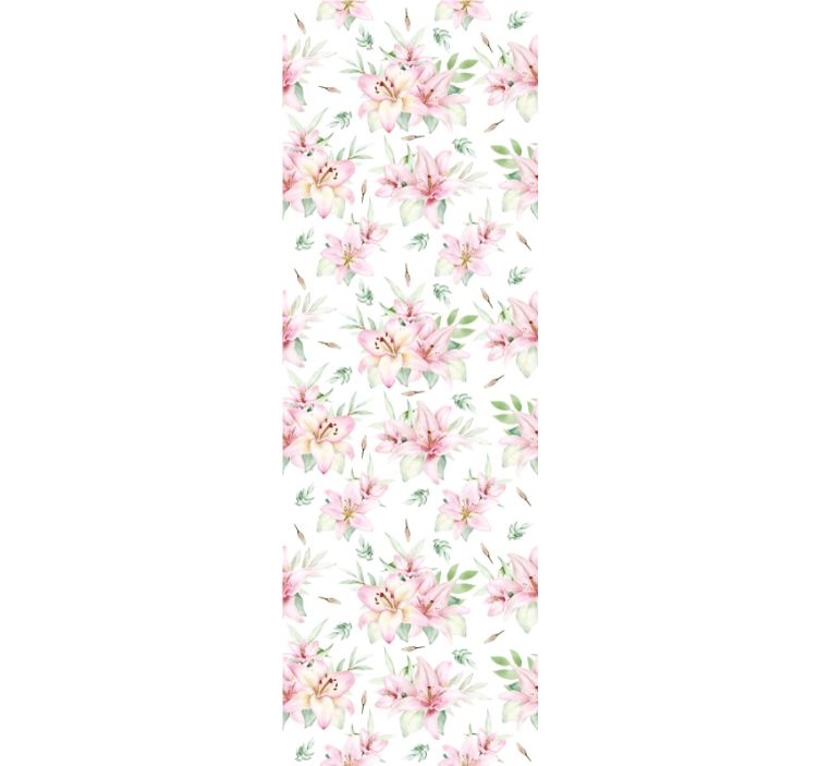 Rózsaszín és fehér mintás Tapéta Virágok - TenStickers