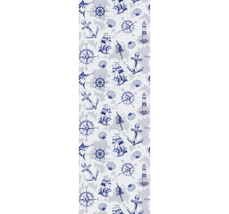 Iránytű és vitorlás mintás gyerek tapéta - TenStickers