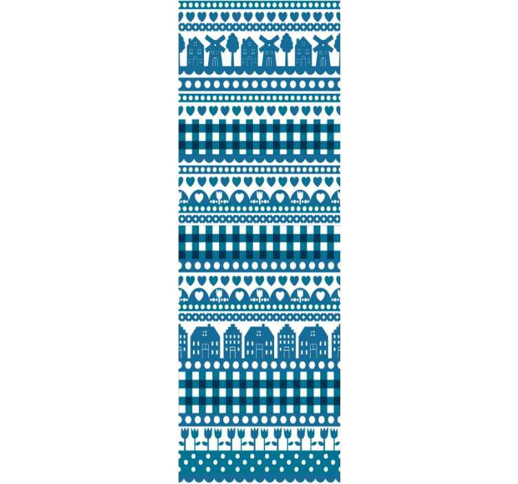 Delft kék vidéki tapéta - TenStickers