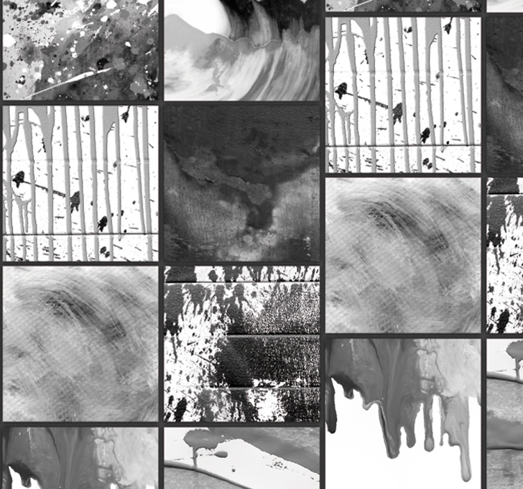 Monokróm folyékonyság Tapéta absztrakt - TenStickers