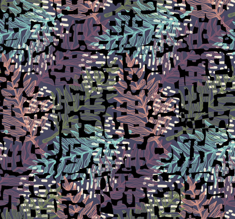 Digitális lombozat minta Tapéta levelek - TenStickers