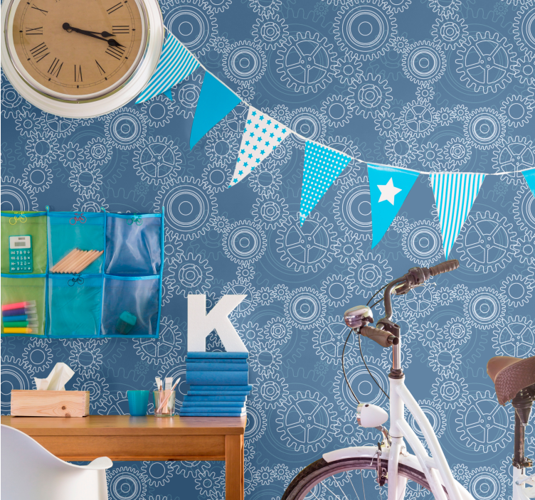 3d mechanikus láncok mintás tapéta - TenStickers