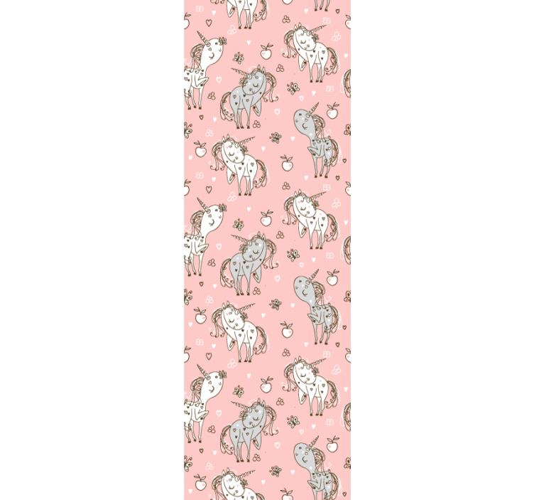 Rózsaszín egyszarvú motívum Allati tapéta - TenStickers