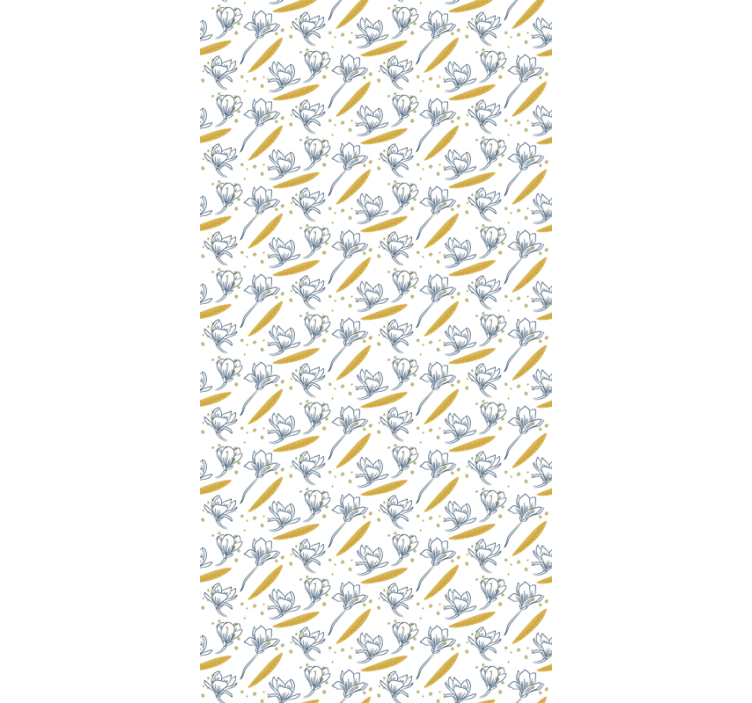 Repülő virágok és levelek tapéta - TenStickers