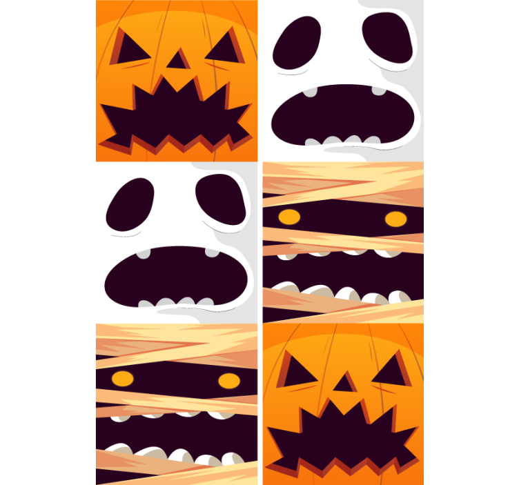 Ijesztő arcok Tapéta halloween - TenStickers