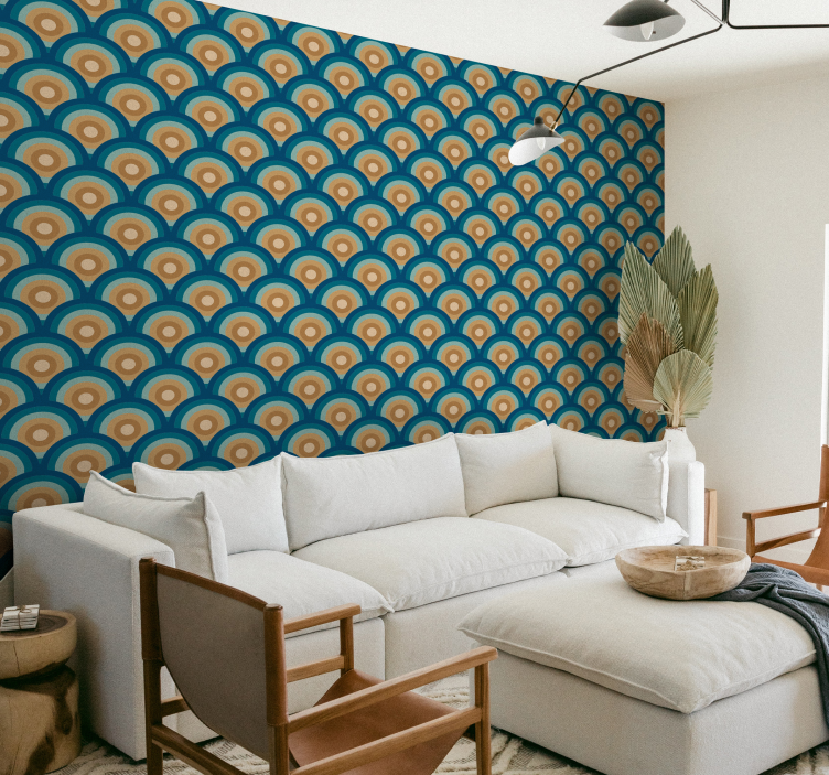 60-as évek körök vintage tapéta - TenStickers