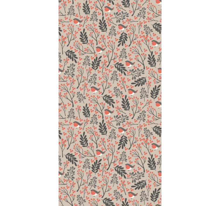 Madarak és virágok Nappali tapéta - TenStickers