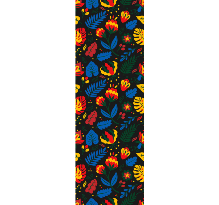 Virágos levélmintás Tapéta Díszítő - TenStickers