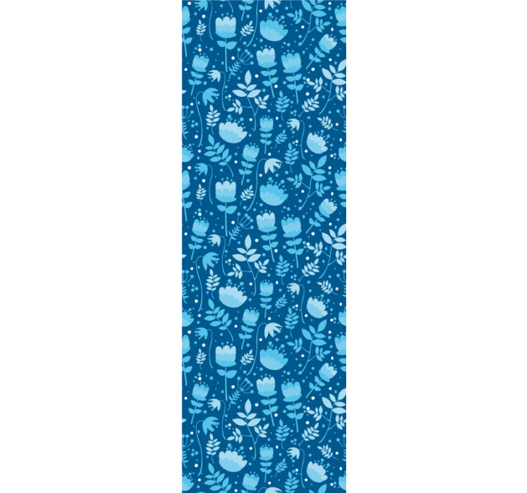 Kék népi minta rusztikus tapéta - TenStickers