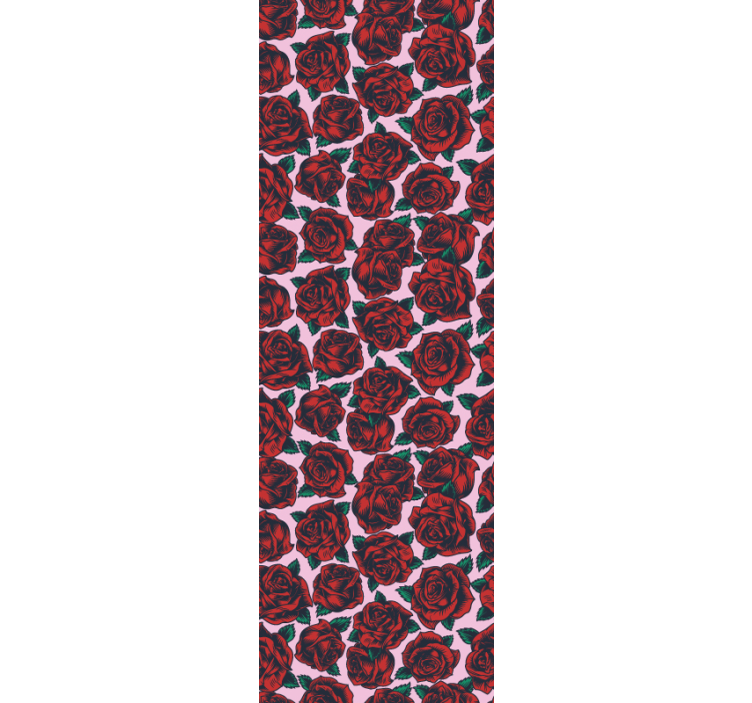 Vörös rózsa virágos tapéta - TenStickers
