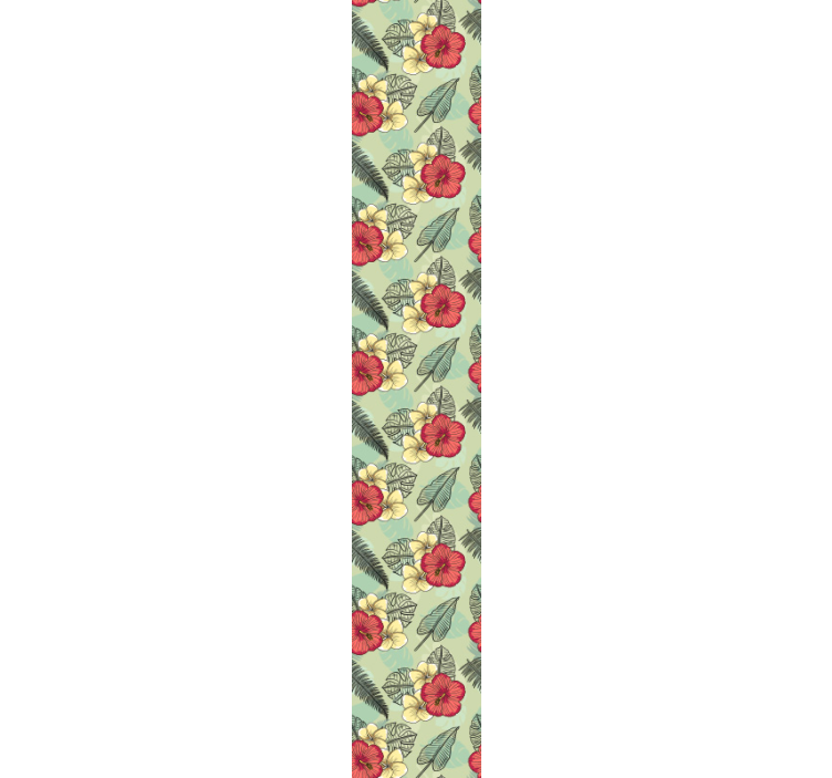 Zöld trópusi elrendezés Tapéta Virágok - TenStickers