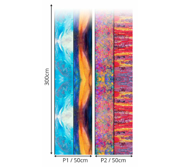 Absztrakt művészeti panelek Nappali tapéta - TenStickers