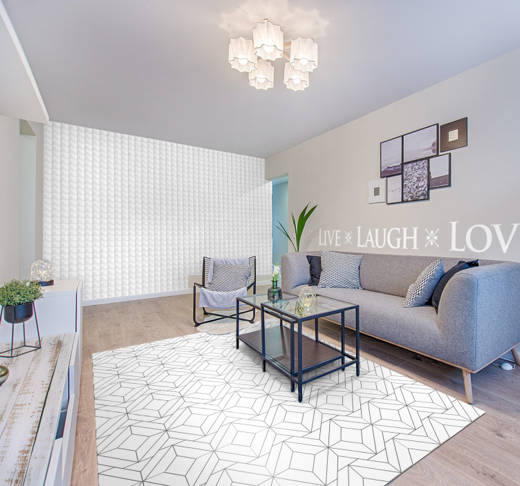 Fehér négyzet 3d tapéta 3d tapéta - TenStickers