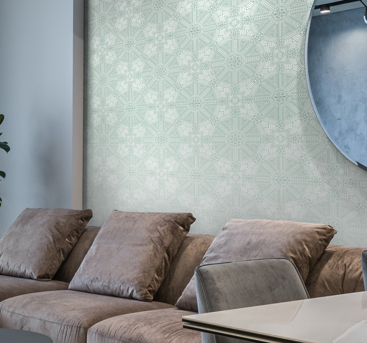 Zöld bohém azték minta Fő tapéta - TenStickers