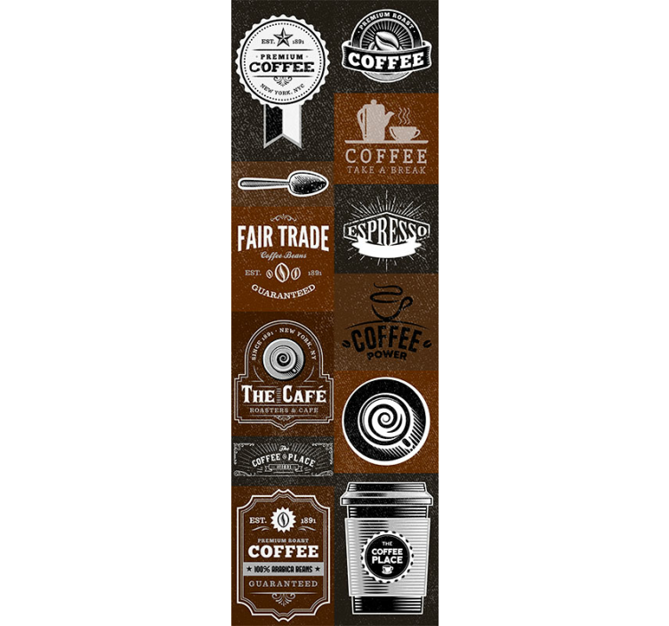 Kávé illusztrációk 3d levél tapéta - TenStickers