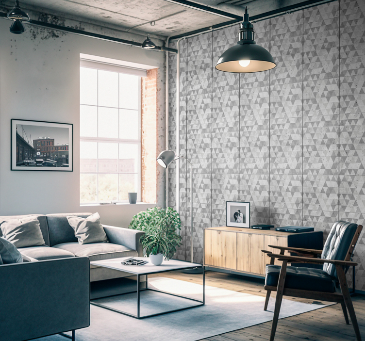 Beton háromszögek beton tapéta - TenStickers