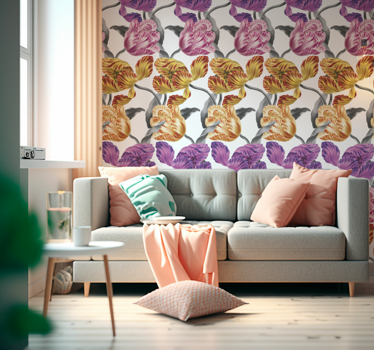 Elegáns tulipánok Tapéta Virágok - TenStickers