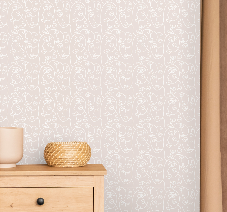 Absztrakt arcminták Tapéta Művészet - TenStickers