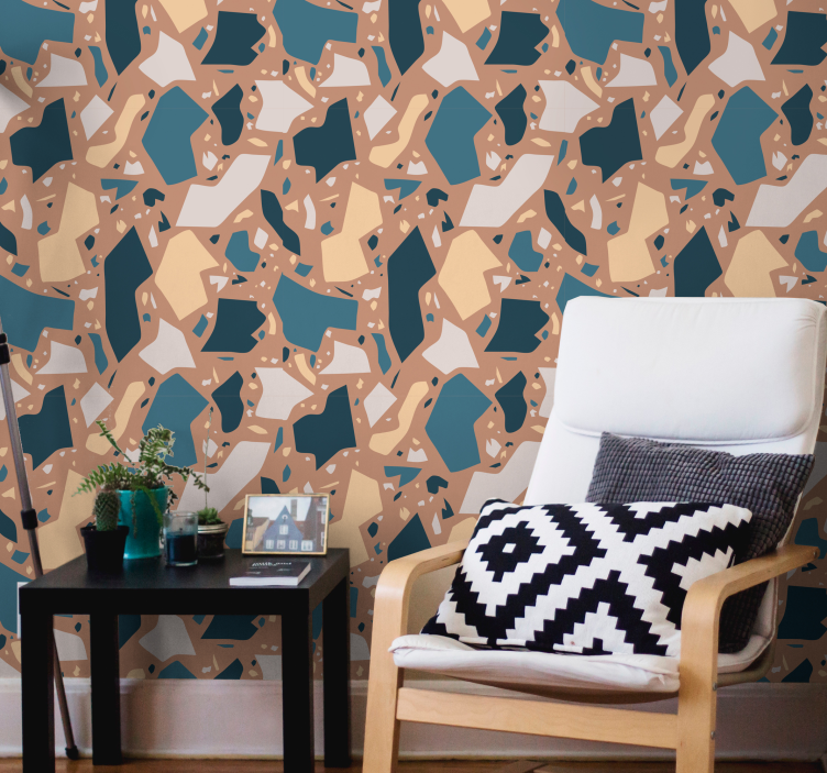 Absztrakt formák fúziója Egyedi textúra tapéta - TenStickers