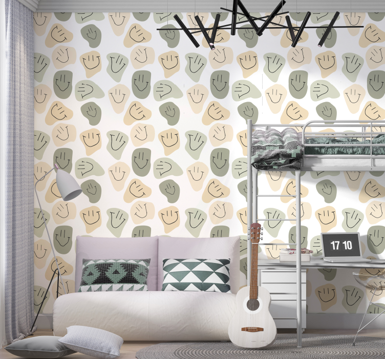 Absztrakt mosolygó minták Tapéta Művészet - TenStickers