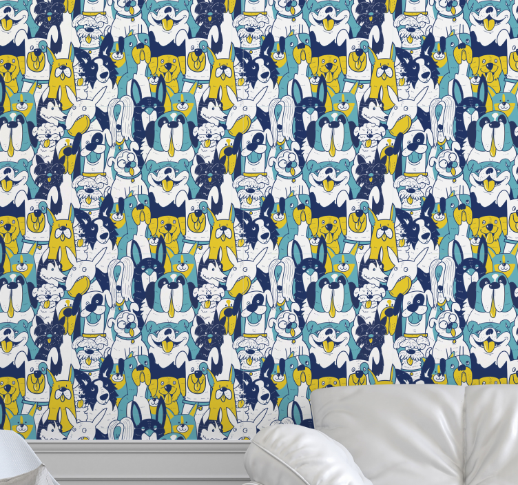 Animált kutyás összeállítás Állatok tapéta - TenStickers