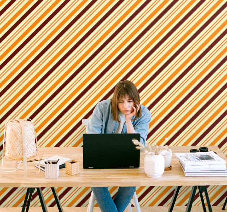 átlós csíkos minta Tapéta Vízszintes csíkok - TenStickers