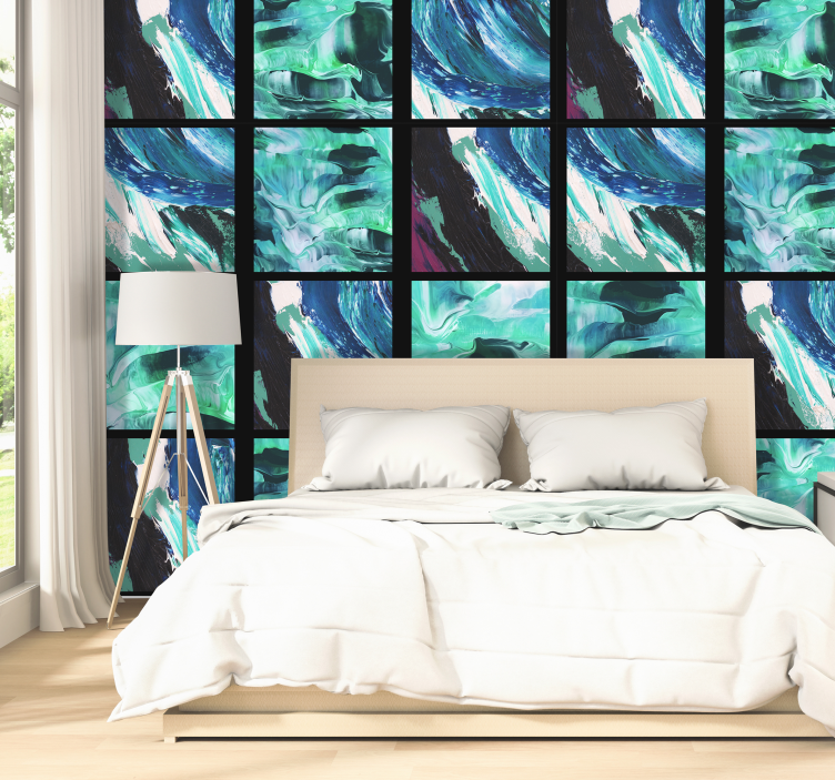 Azúrkék absztrakt tapéta - TenStickers