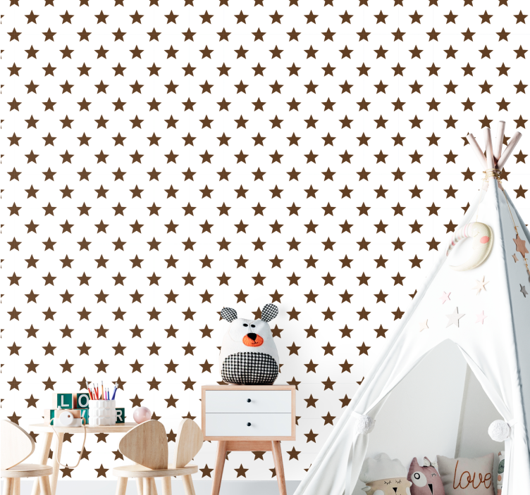 Barna csillagok csillag tapéta - TenStickers