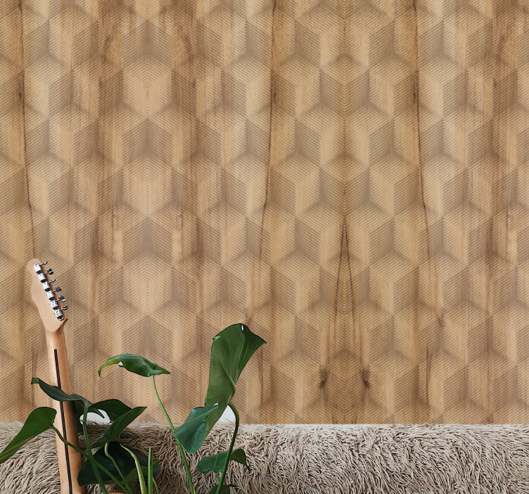 Barna tölgy gyémánt mintás fa hatású tapéta - TenStickers