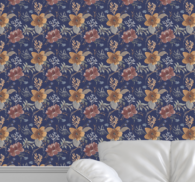 Botanikai elegancia Tapéta Virágdíszes - TenStickers