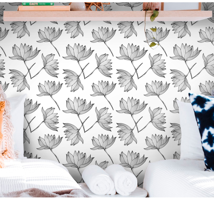 Botanikai vázlatok Tapéta Virágok - TenStickers