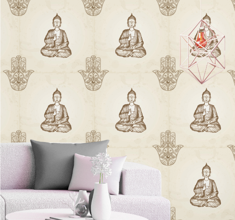 Buddha hamsa kéz szimbólum absztrakt tapéta - TenStickers