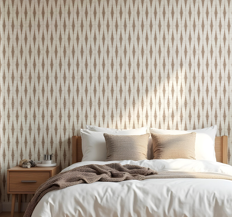 Csokoládébarna rabaul ikat Geometrikus tapéta - TenStickers