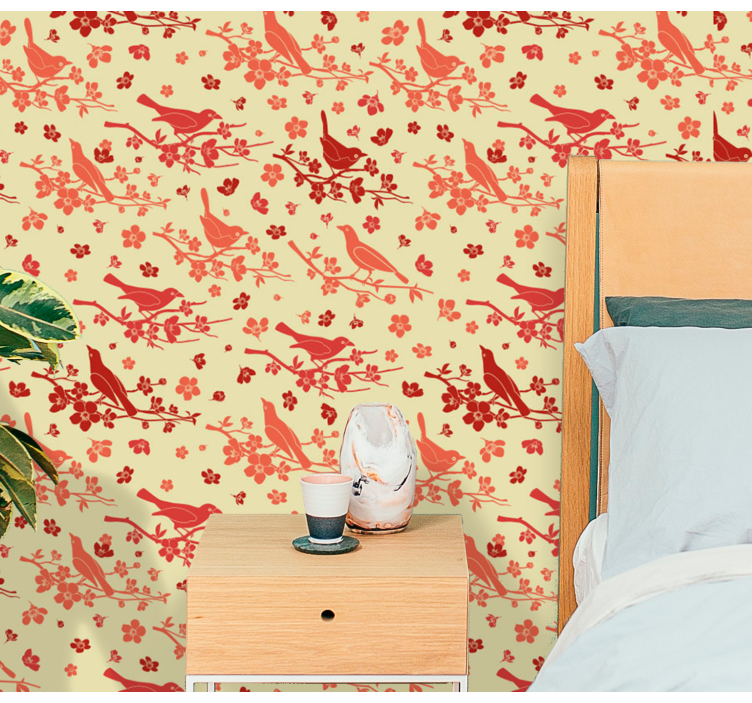 Díszmadár Tapéta Virágdíszes - TenStickers