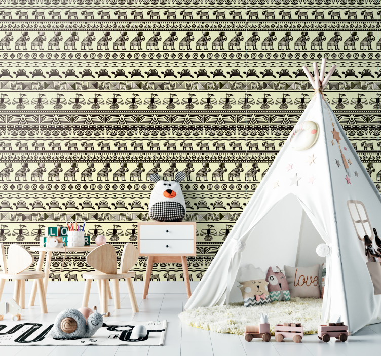 Egyiptomi állatmotívumok Allati tapéta - TenStickers