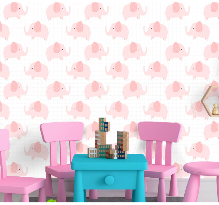 Elefánt felvonulási minta Tapéta Elefánt - TenStickers