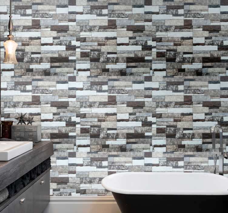 Elegáns szürke kő utánzat kő tapéta - TenStickers