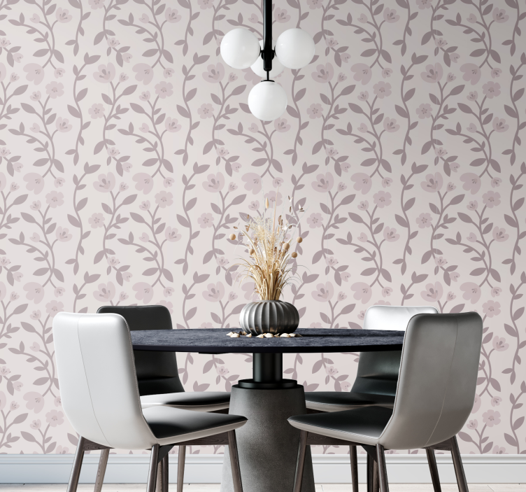 Elegáns virágos sziluettek Tapéta Virágok - TenStickers