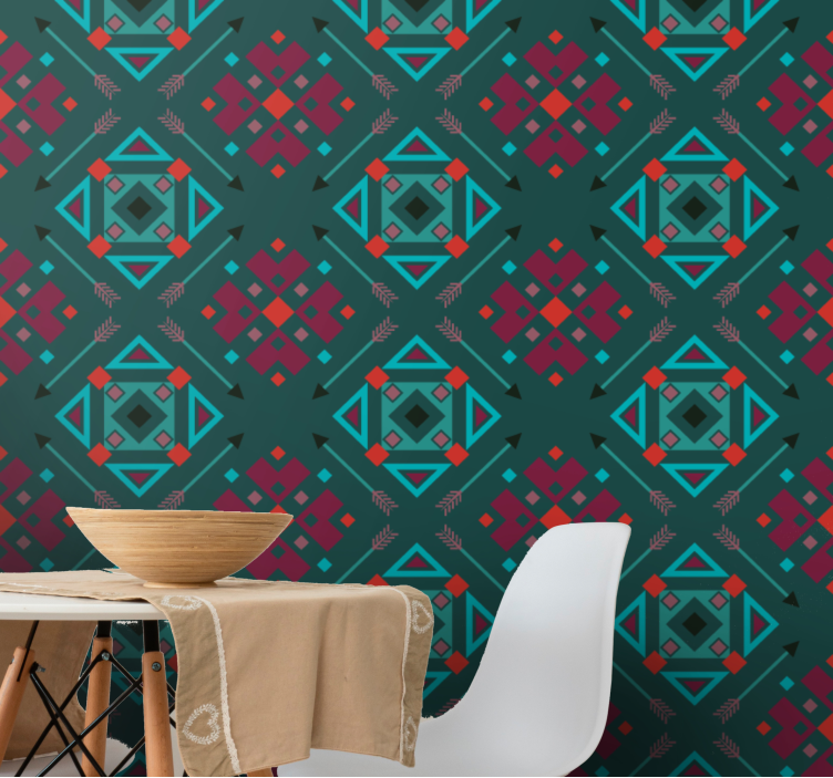 Etnikai törzsi mintás absztrakt tapéta - TenStickers