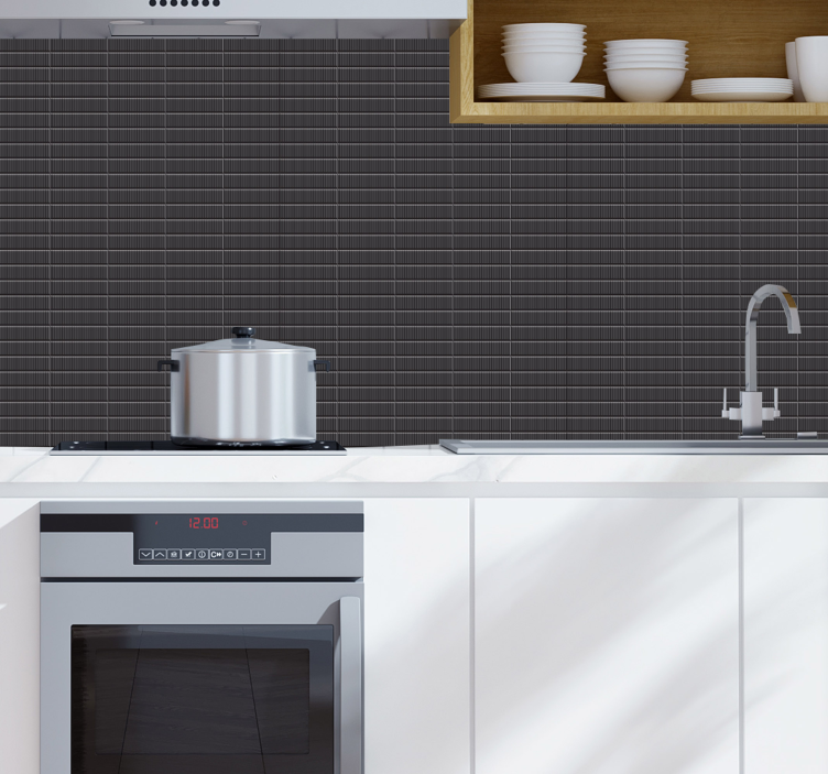 Fekete csempe 3d tapéta 3d tapéta - TenStickers