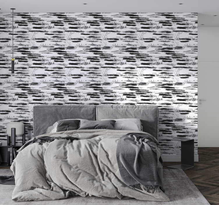 Fekete festék vonásai Tapéta absztrakt - TenStickers