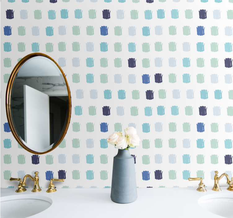 Festék vonások különböző kék árnyalatú tapéta - TenStickers