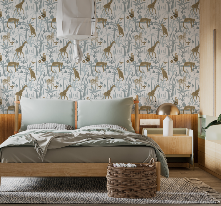 Fő tapéta pastel színű dzsungel minta - TenStickers