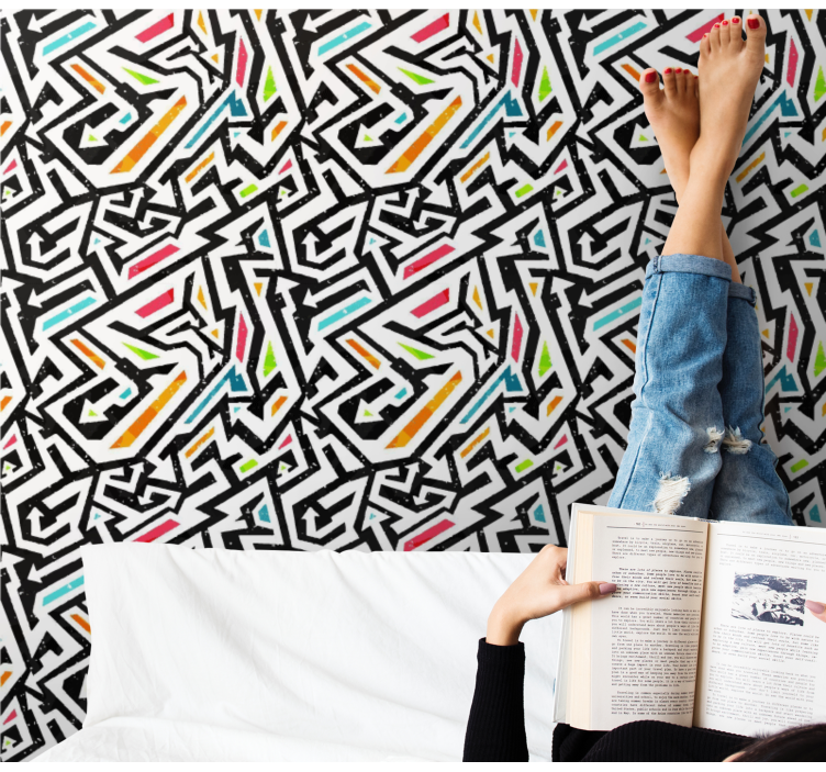 Geometriai káosz Tapéta absztrakt - TenStickers