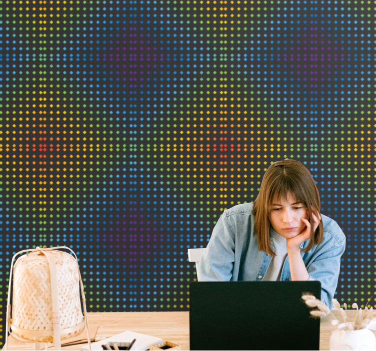 Geometriai pontmátrix Tapéta absztrakt - TenStickers