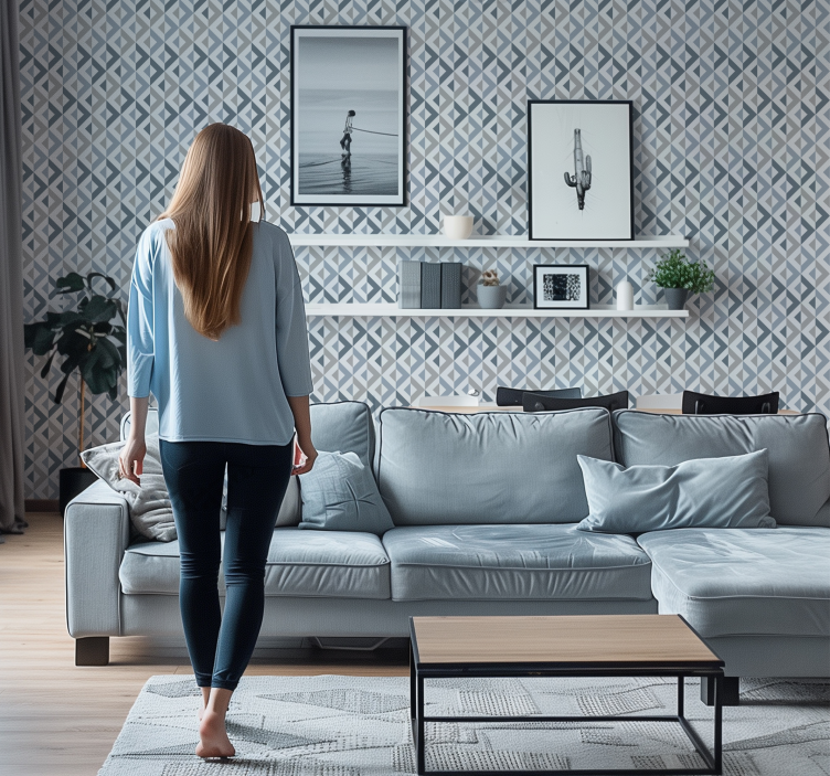 Geometrikus tapéta textilhatású - TenStickers