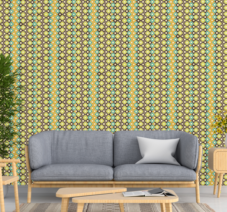 Gyönyörű rombusz klasszikus tapéta - TenStickers